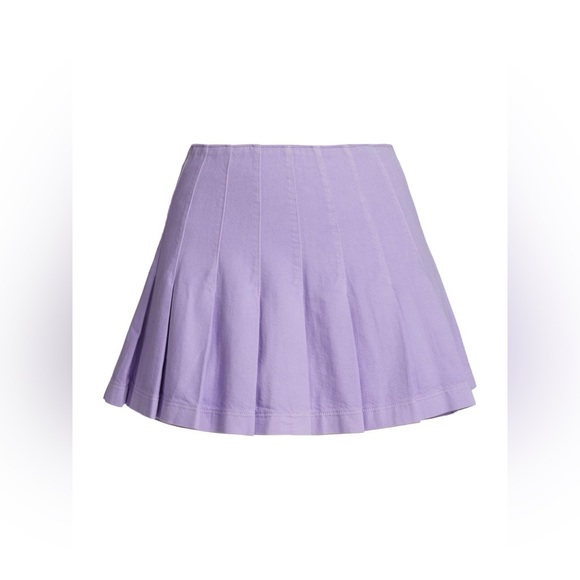 Alice + Olivia Carter Pleated Denim Mini Skirt/Size 29/US 4 - Picture 2 of 10